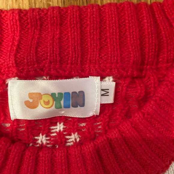 Ugly Christmas sweater llama unisex M red white fair isle - Picture 3 of 4